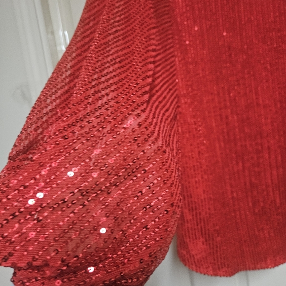 Red Sequin Women's Top - Picture 6 of 6